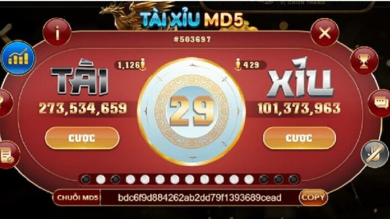 Tài xỉu MD5 cá cược thưởng lớn